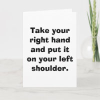 Take your right hand and put it on your left sh...