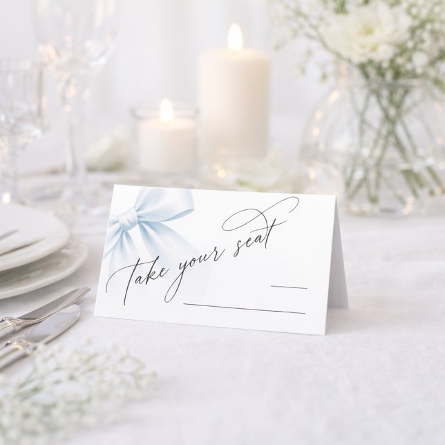 Take Your Seat | Elegant Modern Bow Table Number Place Card (Creator Uploaded)