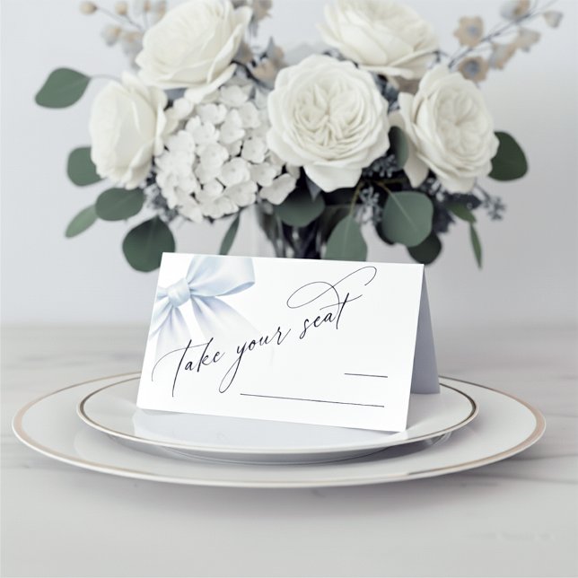 Take Your Seat | Elegant Modern Bow Table Number Place Card (Creator Uploaded)