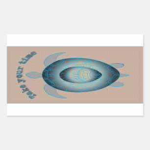 Take your time turtle motivational quote rectangular sticker