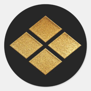 Takeda Kamon Takeda Bishi in Gold Classic Round Sticker