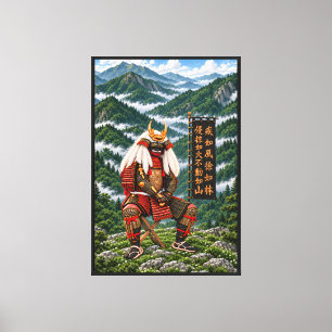 Takeda Shingen Deep Green 24x36 1.25in Framed Canvas Print