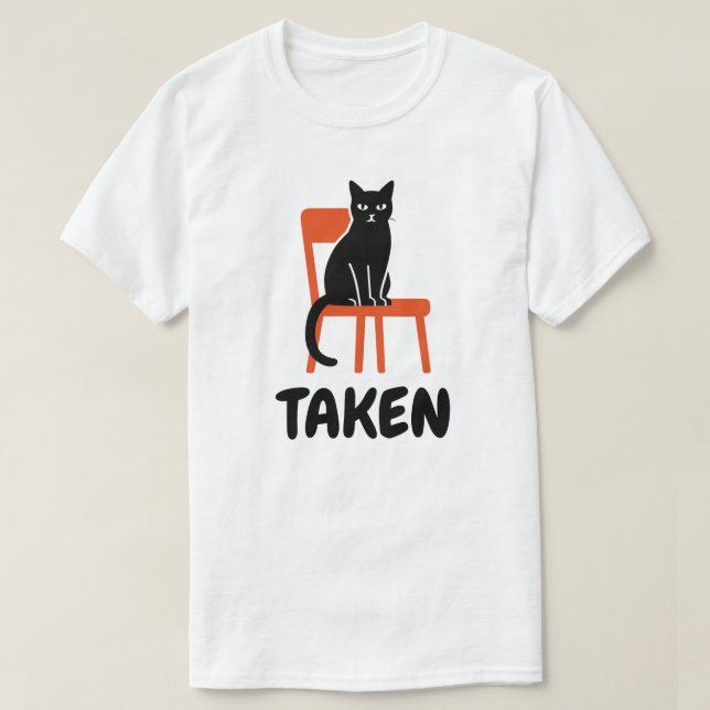 Taken Black Cat Design T-Shirt (Design Front)