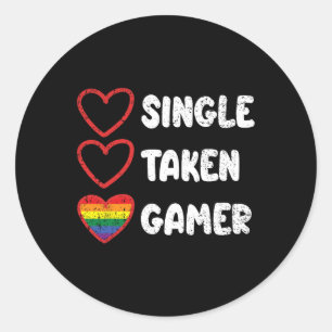 Taken Gamer Gay Pride Flag Lgbt-q Gaming Video-gam Classic Round Sticker