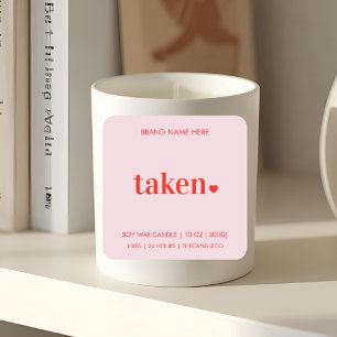 Taken Heart Minimalist Romantic Square Sticker