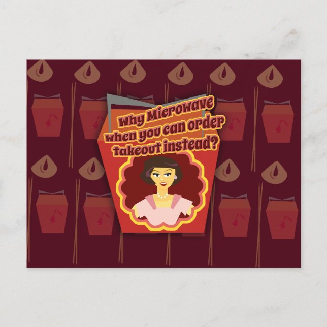 Takeout Diva Housewife Saying Postcard (Front)