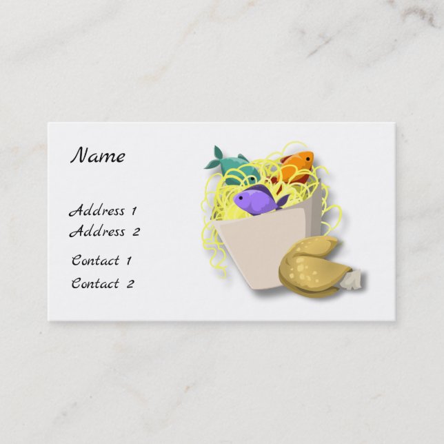 Takeout, Fortune Cookie, and Dragon Profile Card (Front)