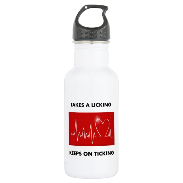 Takes a licking - Keeps on ticking 532 Ml Water Bottle (Front)