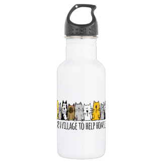 Takes a Village Help Homeless Cats 532 Ml Water Bottle