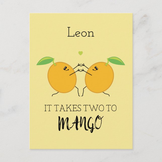 Takes Two to Mango Tango Ballroom Dancing Quote Postcard (Front)