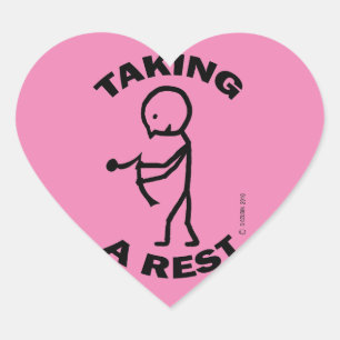 Taking A Rest Heart Sticker