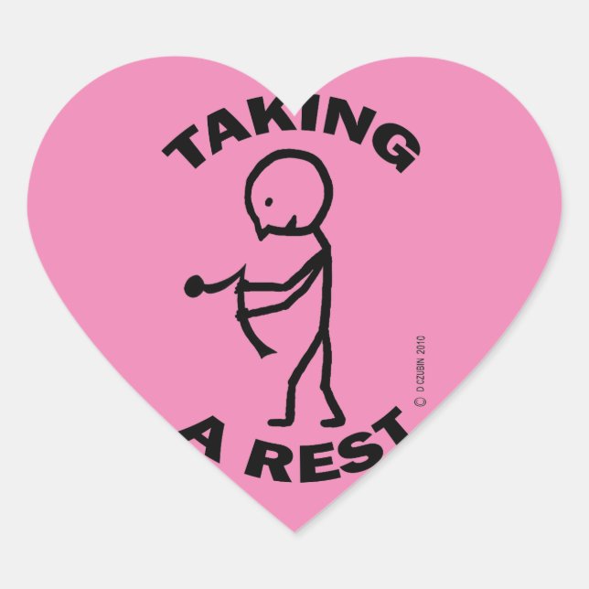 Taking A Rest Heart Sticker (Front)