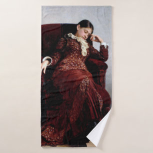 Taking a rest, Ilya Repin Bath Towel