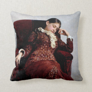 Taking a rest, Ilya Repin Cushion