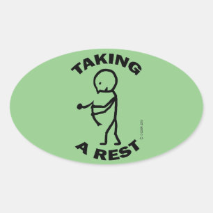 Taking A Rest Oval Sticker