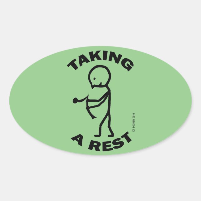Taking A Rest Oval Sticker (Front)