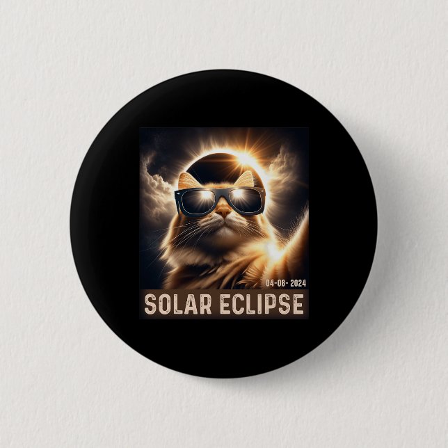 Taking A Selfie With Solar 2024 Eclipse Wearing Gl 6 Cm Round Badge (Front)
