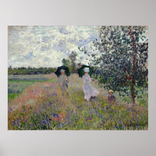 Taking a Walk near Argenteuil - Claude Monet Poster (Front)