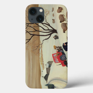 Taking Hay to the Sheep by Tractor iPhone 13 Case