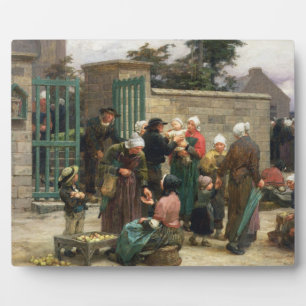 Taking in Foundlings (oil on canvas) Plaque