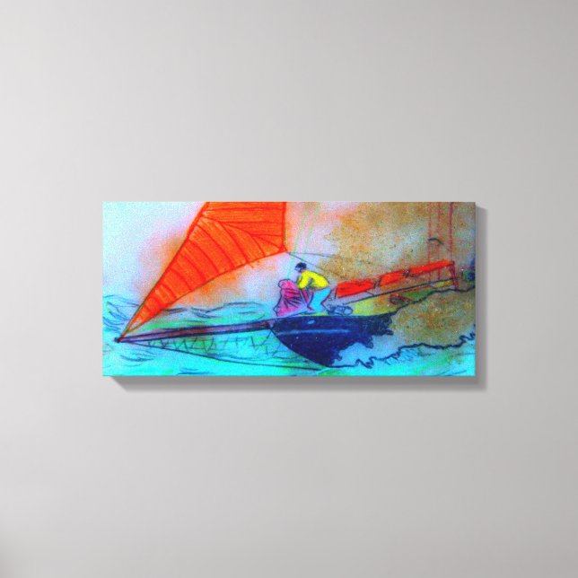 taking in the jib sailing canvas print (Front)