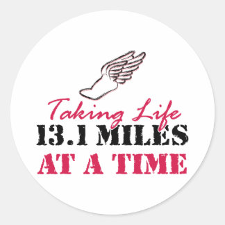 Taking Life 13.1 miles at a time Classic Round Sticker