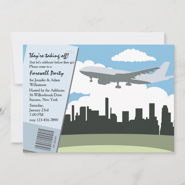 Taking Off Farewell Party Invitation (Front)