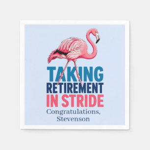 Taking Retirement in Stride Funny Custom Flamingo Napkin