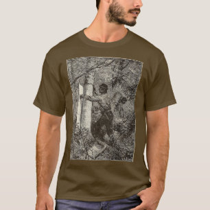 Taking the Bark from the trees for Canoe Making T-Shirt