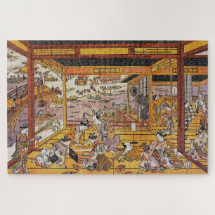 Taking the Evening Cool by Ryōgoku Bridge  Jigsaw Puzzle