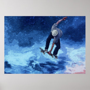 Taking To The Skies - Skateboarder Poster