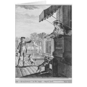 Taking up a bet, engraved by Camligue  c.1777