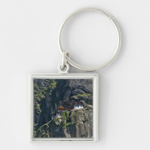 Taktsang Monastery on the cliff, Paro, Bhutan Key Ring