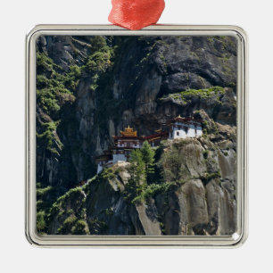 Taktsang Monastery on the cliff, Paro, Bhutan Metal Tree Decoration