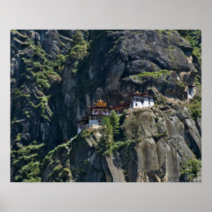 Taktsang Monastery on the cliff, Paro, Bhutan Poster