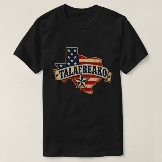 TALAFREAKO Vintage Texas American Flag Retro T-Shirt