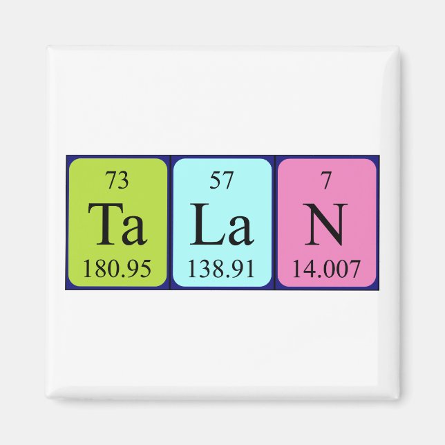 Talan periodic table name magnet (Front)