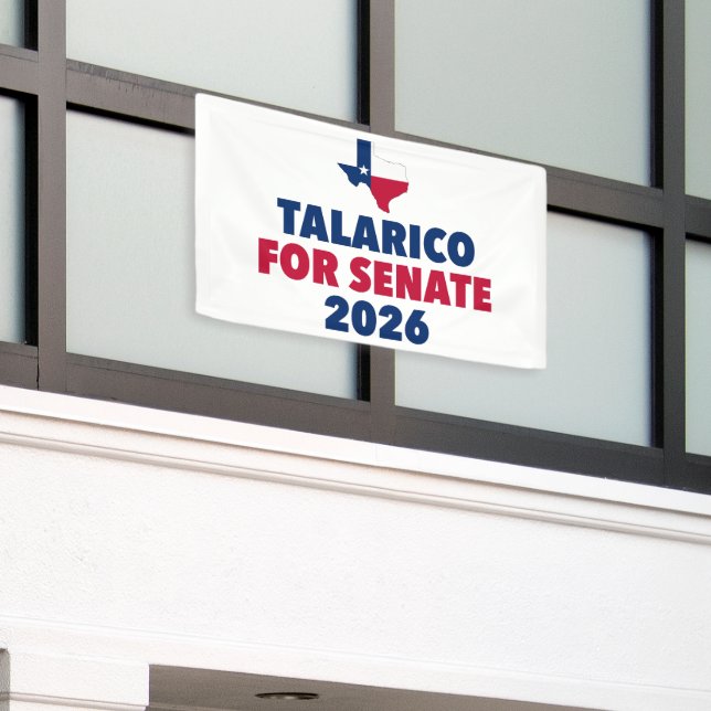 Talarico for Senate 2026 Election Texas Banner (Outside Building)