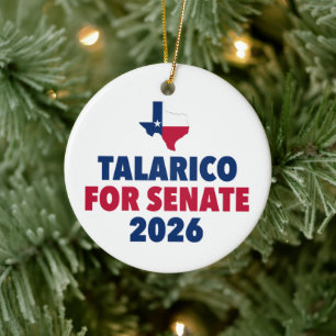 Talarico for Senate 2026 Election Texas Christmas Ceramic Tree Decoration