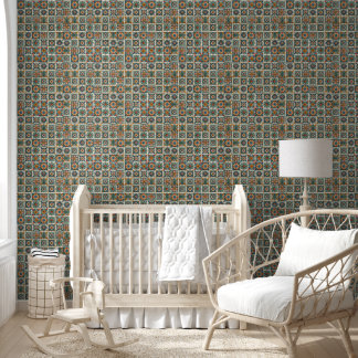 Talavara Tile Patterned Wallpaper in Sunset Colour