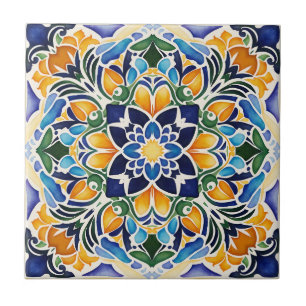 Talavera azulejo blue tile  favors vintage Mexican