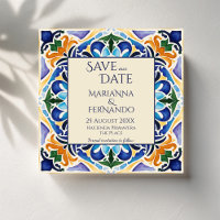 Talavera azulejo blue tile vintage Mexican wedding