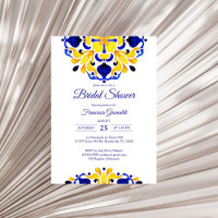 Talavera azulejo blue tiles Mexican bridal shower