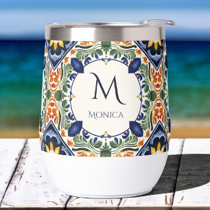 Talavera Azulejo tile bridesmaids gifts monogram 