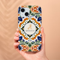 Talavera Azulejo vintage Mexican tiles monogram