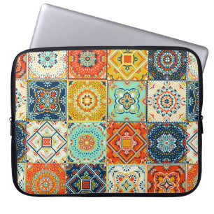 Talavera, Azulejos, Turkish mosaic wallpaper. Laptop Sleeve