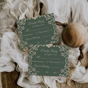 Talavera Beige Green Wedding Rsvp Enclosure Card