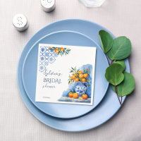 Talavera blue chinoiserie citrus bridal shower