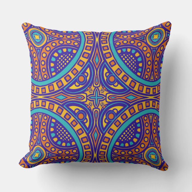 Talavera Ceramic Tile Outdoor Pillow (Front)
