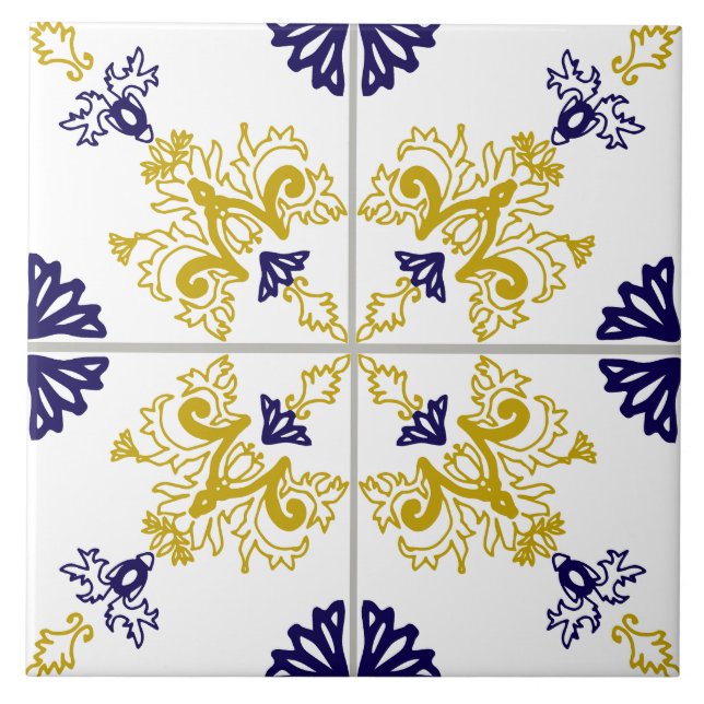Talavera Floral Mediterranean Tile Pattern (Front)